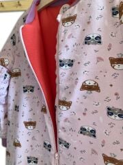 Pembe Kedili Bacaklı Pamuklu Uyku Tulumu