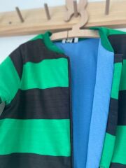 Siyah Yeşil Kalın Çizgili Pamuklu Çocuk Uyku Tulumu