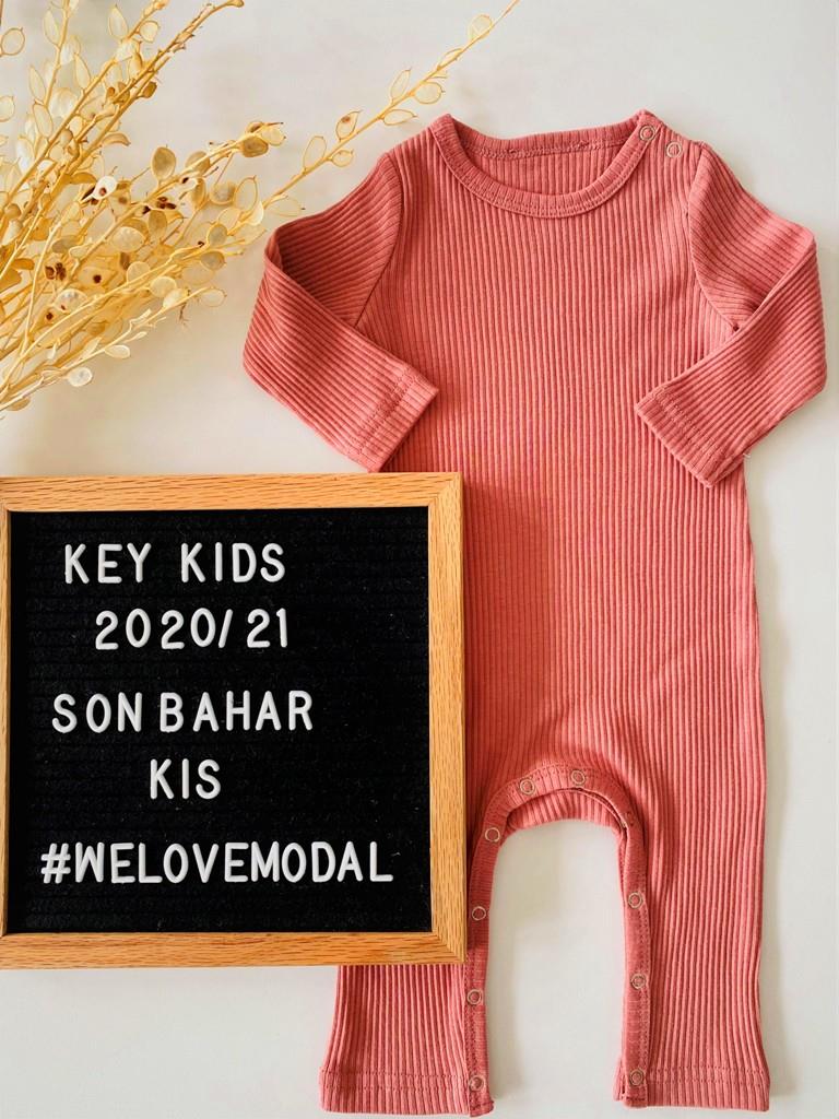 Şeftali  Fitilli Modal Uzun Tulum