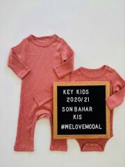 Şeftali  Fitilli Modal Uzun Tulum