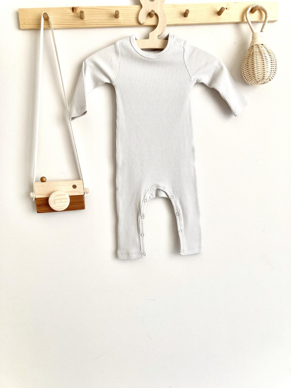 Gri Mavi Fitilli Organik Modal Uzun Tulum