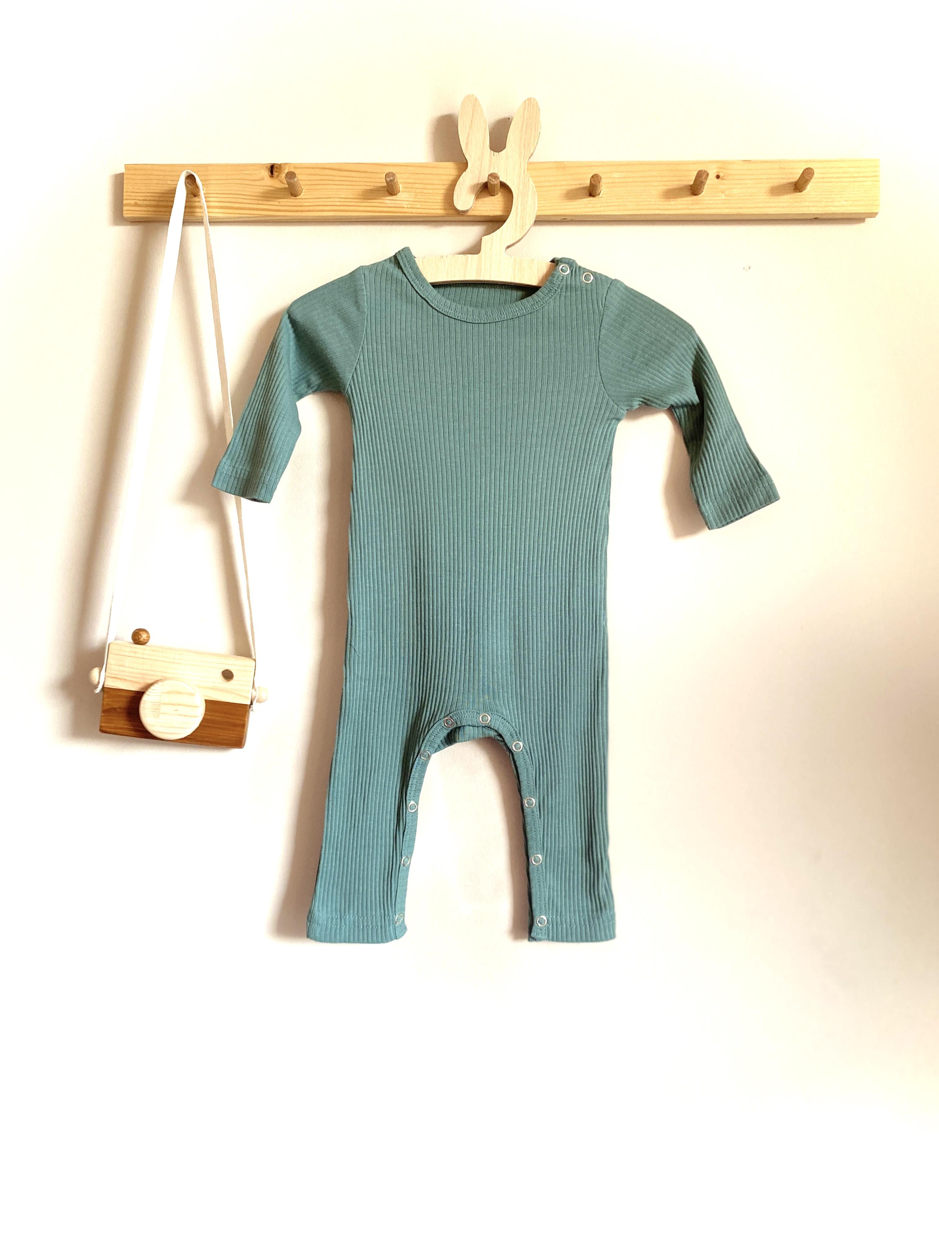 Turkuaz Fitilli Organik Modal Uzun Tulum