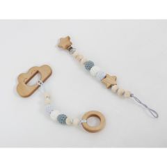 Key Kids Akçaağaç Doğal Diş Kaşıyıcı Ve Emzik Askısı Ve Emzik Zinciri 2'li Set