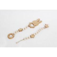 Key Kids Akçaağaç Doğal Diş Kaşıyıcı Ve Emzik Askısı Ve Emzik Zinciri 2'li Set