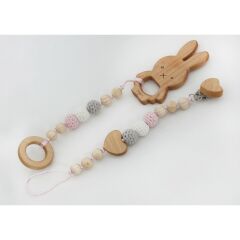 Key Kids Akçaağaç Doğal Diş Kaşıyıcı Ve Emzik Askısı Ve Emzik Zinciri 2'li Set