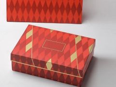 Kırmızı Karo Desen Kapaklı Kutu