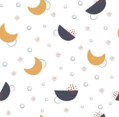 Soyut Ay Desen 120*120cm Organik Çok Amaçlı Müslin Örtü