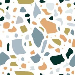 Terazzo Mavi Organik 120*120cm Çok Amaçlı Müslin Örtü