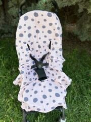 Puset İçi Bej Puantiye Organik Müslin Örtü