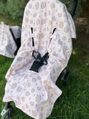 Puset İçi Bej Puantiye Organik Müslin Örtü