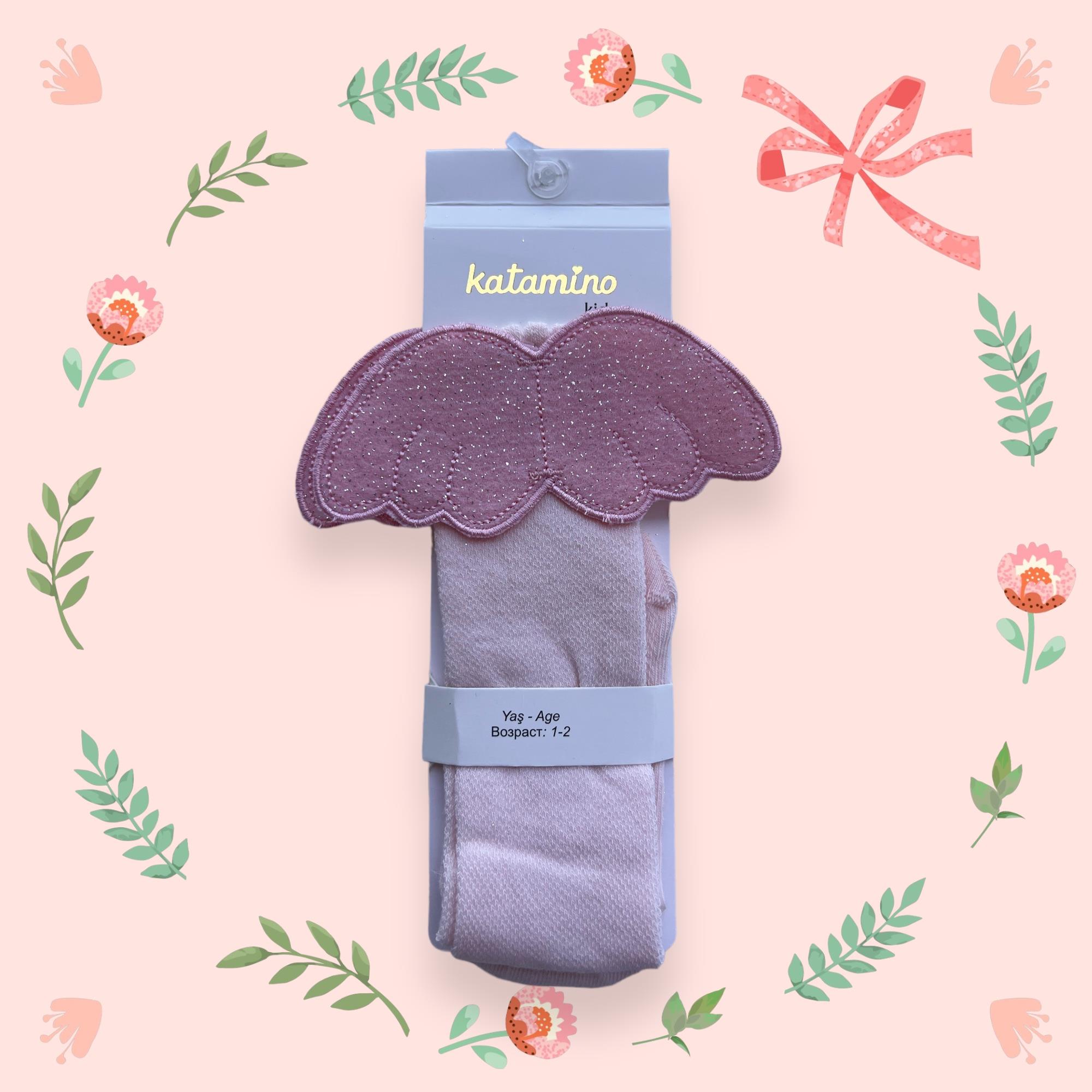 Katamino Çorap Dizaltı Pembe Melek Kanatlı