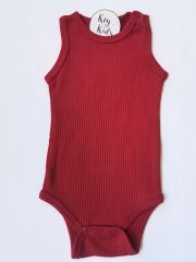 Kırmızı Askılı Fitilli Modal Çıtçıtlı Body