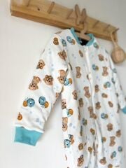 5- 6 Yaş Mavi Beyaz Köpek Pamuklu 2.5 TOG Kışlık Bacaklı Uyku Tulumu – Nefes Alan Kumaş