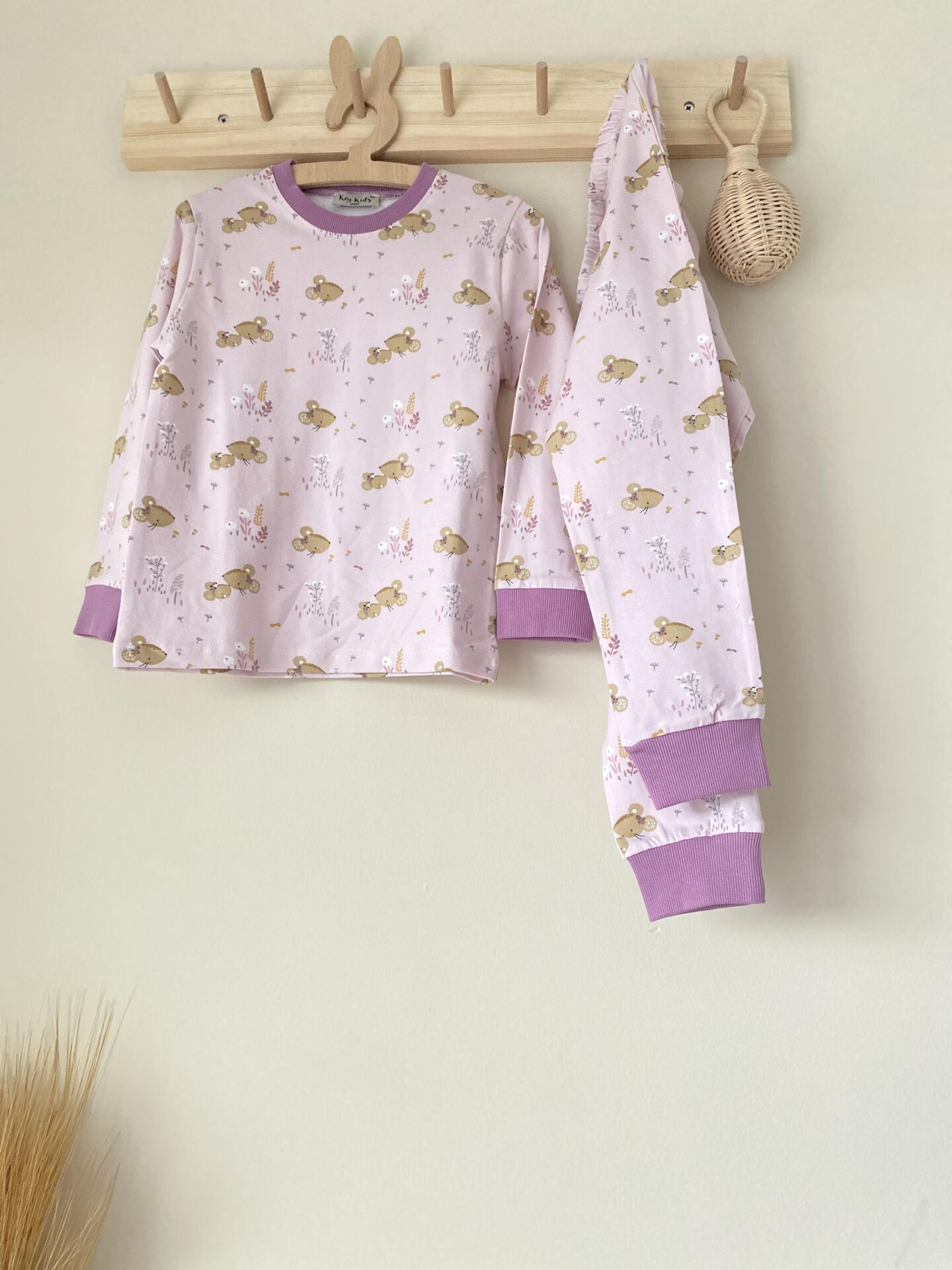 Pembe Fare Pijama Takımı 1-2 Yaş