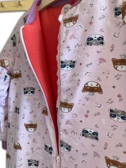 12–18 Ay Pembe Kedili Pamuklu 2.5 TOG Kışlık Bacaklı Uyku Tulumu – Nefes Alan Kumaş