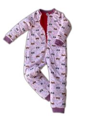 12–18 Ay Pembe Kedili Pamuklu 2.5 TOG Kışlık Bacaklı Uyku Tulumu – Nefes Alan Kumaş