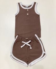 Brown Askılı Şortlu Takım