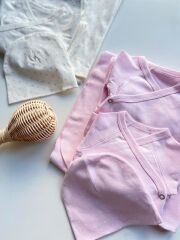 Pembe Puantıyeli Pamuk Hastane Çıkışı Seti Newborn (0-3 Ay)