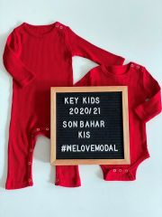 Kırmızı Fitilli Modal Uzun Tulum