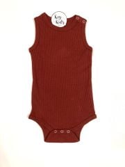 Kızıl kahve Askılı Fitilli Modal Çıtçıtlı Body