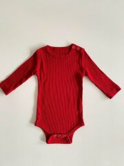 Kırmızı Fitilli Modal Uzun Kol Body