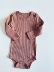 Koyu Gül Kursu Fitilli Modal Uzun Kol Body