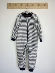 2-6 Yaş Beyaz Lacivert Çizgili  Pamuklu Bacaklı 2.5 Tog Çocuk Uyku Tulumu