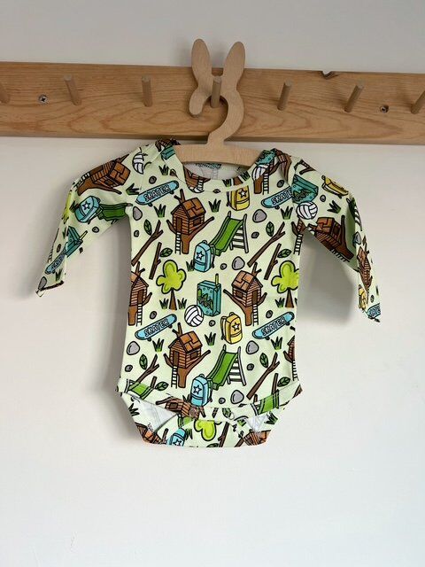 Garden Yeşil %100 Organik Pamuklu Unisex Kız Erkek Bebek Body Zıbın