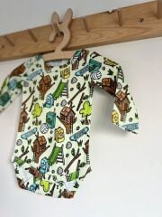 Garden Yeşil %100 Organik Pamuklu Unisex Kız Erkek Bebek Body Zıbın