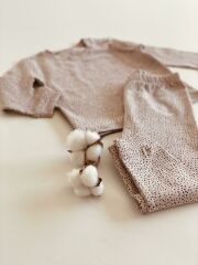 Taş  Rengi Dots Pijama Takımı