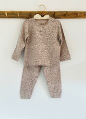 Taş  Rengi Dots Pijama Takımı