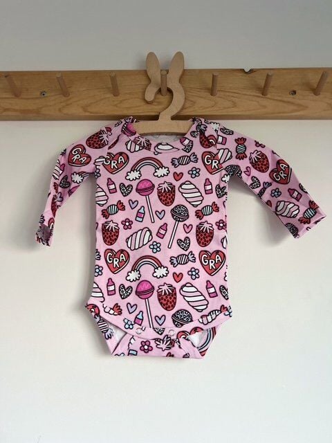 Lolipop Marshmellow Pembe Renkli %100 Organik Pamuklu Kız Bebek Body Zıbın