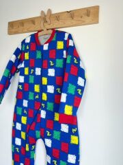 Mavi Kırmızı Dinazor Pamuklu Bacaklı 8/10/12 Yaş Büyük Beden 2.5 tog Kışlık Kalın Erkek Çocuk Uyku Tulumu