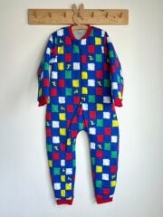 Mavi Kırmızı Dinazor Pamuklu Bacaklı 8/10/12 Yaş Büyük Beden 2.5 tog Kışlık Kalın Erkek Çocuk Uyku Tulumu