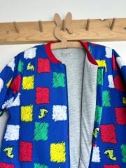 Mavi Kırmızı Dinazor Pamuklu Bacaklı 8/10/12 Yaş Büyük Beden 2.5 tog Kışlık Kalın Erkek Çocuk Uyku Tulumu