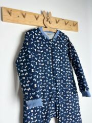 Lacivert Fiyonklu Kız Çocuk Pamuklu Bacaklı 8/10/12 Yaş Büyük Beden 2.5 tog Kışlık Kalın Çocuk Uyku Tulumu