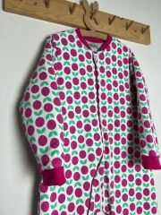 Fuşya Elmalı Pamuklu Bacaklı 8/10/12 Yaş Büyük Beden 2.5 tog Kışlık Kalın KızÇocuk Uyku Tulumu