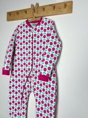 Fuşya Elmalı Pamuklu Bacaklı 8/10/12 Yaş Büyük Beden 2.5 tog Kışlık Kalın KızÇocuk Uyku Tulumu