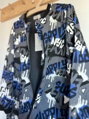 Gri Siyah NYC  %100 Pamuklu Fermuarlı 8 Yaş 10 Yaş 12 Yaş Büyük Beden 1 tog Çocuk Uyku Tulumu Çocuk Pijaması