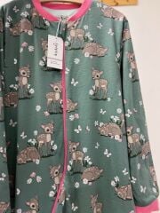 Bambi Yeşil 1 TOG Kız Çocuk Uyku Tulumu %100 Pamuklu Fermuarlı 10 Yaş 12 Yaş 14 Yaş Büyük Beden Çocuk Uyku Tulumu Çocuk Pijaması