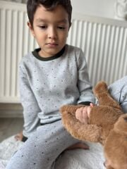 Gri Kalın Pijama Takımı