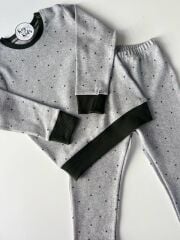 Gri Kalın Pijama Takımı