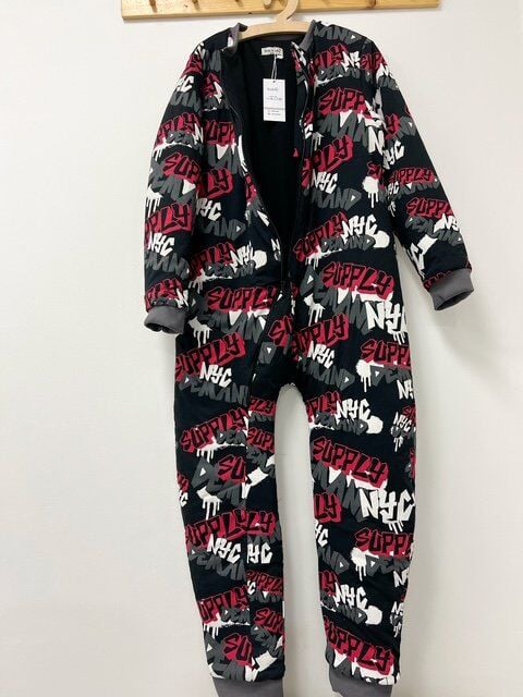 Çocuk Uyku Tulumu Gri Kırmızı NYC Pamuklu Bacaklı 10/12/14 Yaş Büyük Beden 2.5 tog Kışlık Kalın Erkek