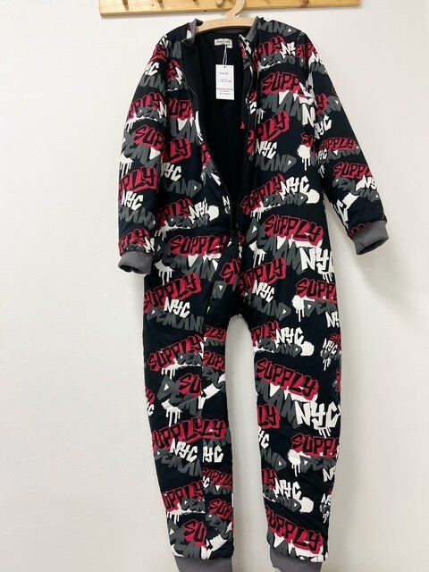 Çocuk Uyku Tulumu Gri Kırmızı NYC Pamuklu Bacaklı 10/12/14 Yaş Büyük Beden 2.5 tog Kışlık Kalın Erkek