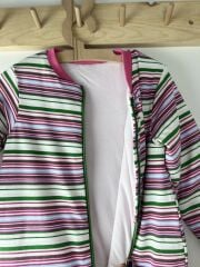 2-6 Yaş Çizgili Pembe  Kız Pamuklu Bacaklı 2.5 Tog Çocuk Uyku Tulumu