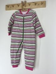 2-6 Yaş Çizgili Pembe  Kız Pamuklu Bacaklı 2.5 Tog Çocuk Uyku Tulumu