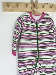 2-6 Yaş Çizgili Pembe  Kız Pamuklu Bacaklı 2.5 Tog Çocuk Uyku Tulumu