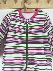 2-6 Yaş Çizgili Pembe  Kız Pamuklu Bacaklı 2.5 Tog Çocuk Uyku Tulumu 1-2 Yaş