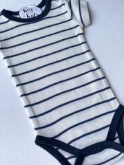 Lacivert Çizgili Modal  Kısa kol Body
