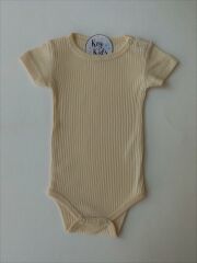 Krem Modal Kısa Kol Body